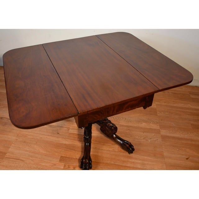 1890s Antique American Empire Mahogany Drop-Leaf Breakfast Table For Sale - Image 4 of 18