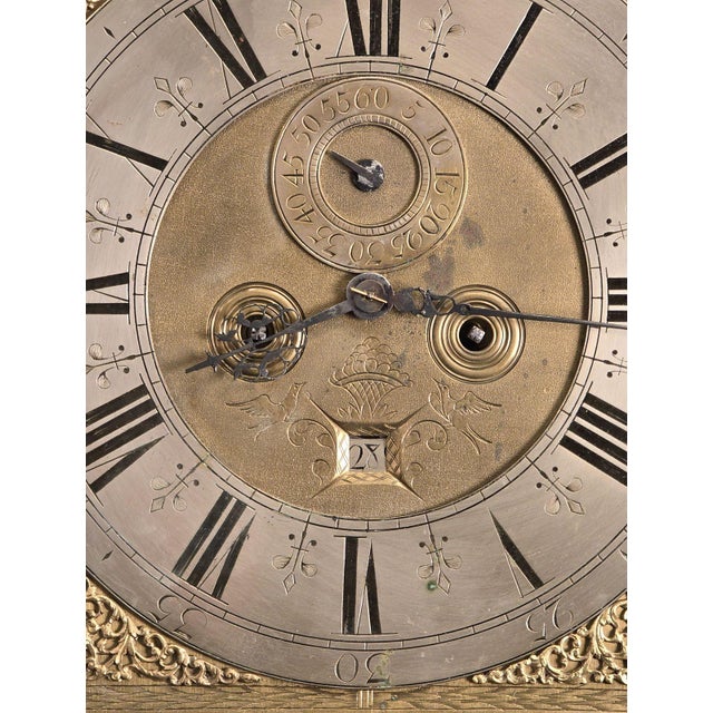 Queen Anne Burl Walnut Long Case Clock by Thomas Perkins For Sale - Image 11 of 12