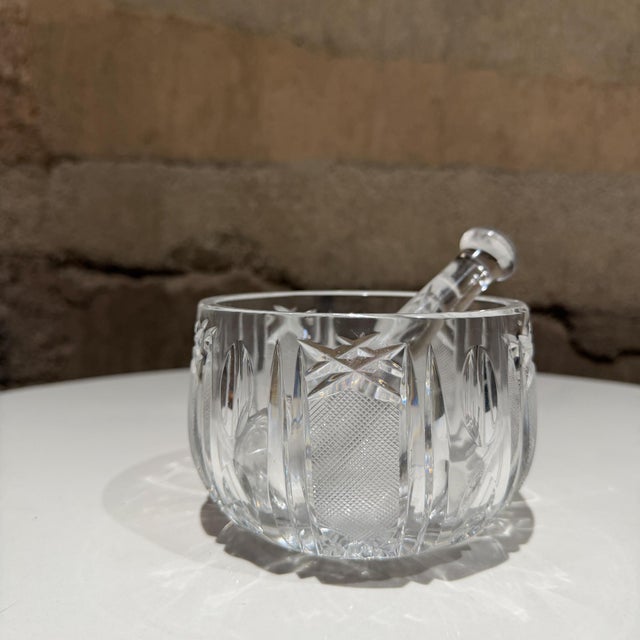 Waterford Crystal Cut Crystal Mortar and Pestle Set American Brilliant Period (A B P) For Sale - Image 4 of 9