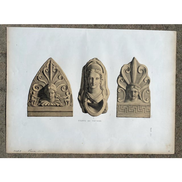 Mid 19th Century 1852 Heads of Venus Architectural Engraving For Sale - Image 5 of 6
