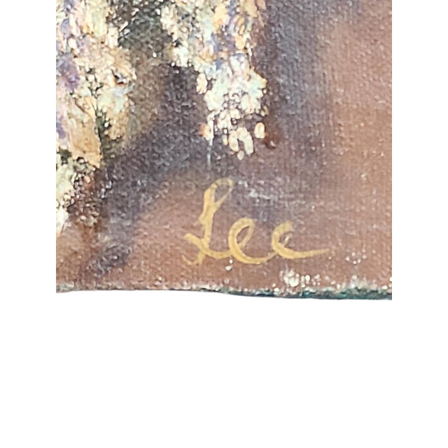 Impressionist After Frederic Bazille - Young Woman With Peonies - Oil on Canvas - Signed Lee For Sale - Image 3 of 5