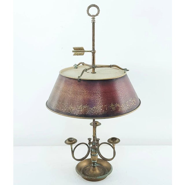 Metal Belle Epoque Bouillotte Lamp, France Circa 1900 For Sale - Image 7 of 9