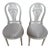 Pair of Maison Jansen Style Silver Leaf Montgolfier Side Chairs, France, C. 1960 For Sale