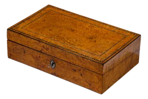 Biedermeier Writing Casket with Steel-Cut Decoration, Early 19th Century