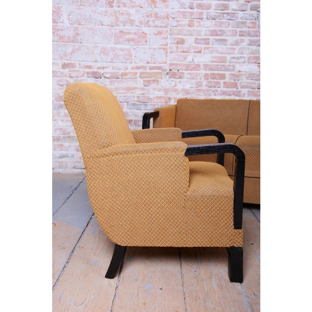 1920s Czech Art Deco Sofas and Lounge Chairs in Beech and Oak attributed to Jindrich Halabala for Up Závody, 1930s, Set of 3 For Sale - Image 5 of 18