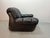 Large Italian Space Age Postmodern Black Leather Lounge Chair with Brass Buttons and Cord Lacing from Busnelli, 1970s For Sale - Image 9 of 14