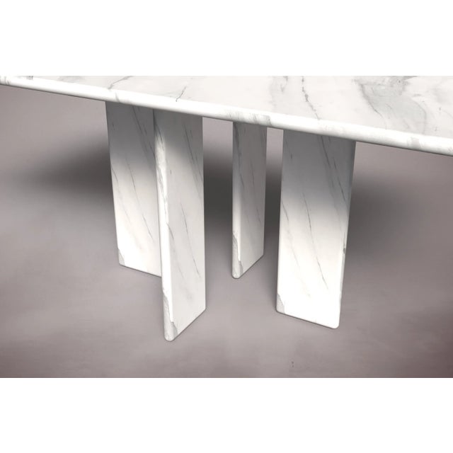 Not Yet Made - Made To Order Luna Rectangular Carrara Marble Dining Table 72" For Sale - Image 5 of 5