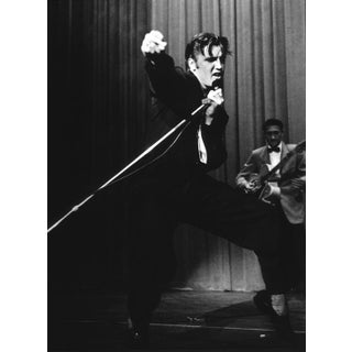1956 "Elvis Presley at Los Angeles Performance" Black and White Photograph Print by Ernest Reshovsky For Sale