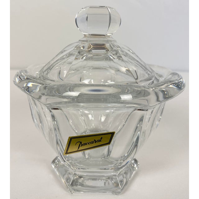 Modern Late 20th Century Louis XVI Baccarat Crystal Lidded Candy Dish or Mustard Bowl For Sale - Image 3 of 5