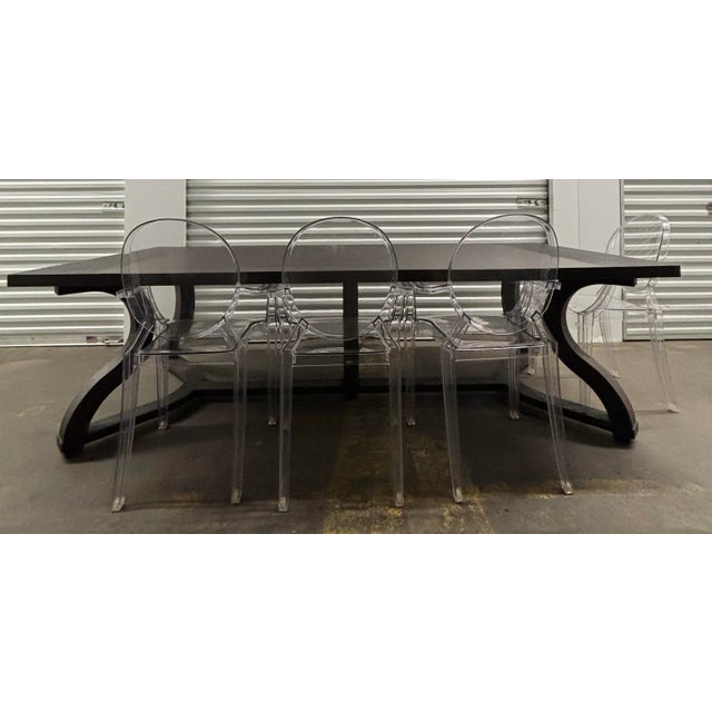Dark Gray Attributed to Christian Liaigre Table Misaine This Table in Made of Wirebrushed and Grey Stained Solid Oak For Sale - Image 8 of 12