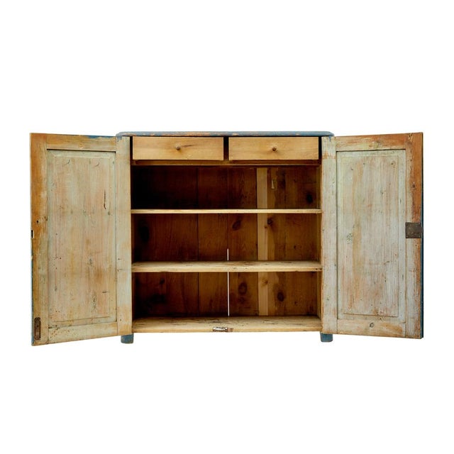 Early 19th Century Antique Scandinavian Rustic Painted Cabinet, 1830 For Sale - Image 5 of 10