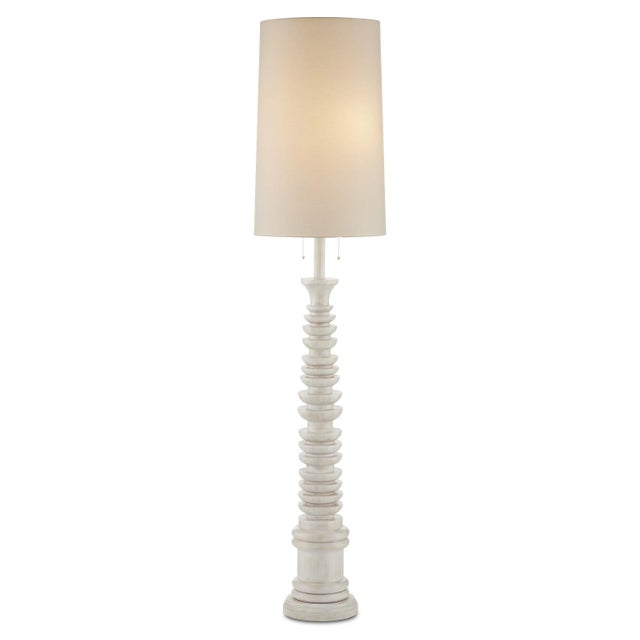 2020s Currey & Company Malayan White Floor Lamp For Sale - Image 5 of 5