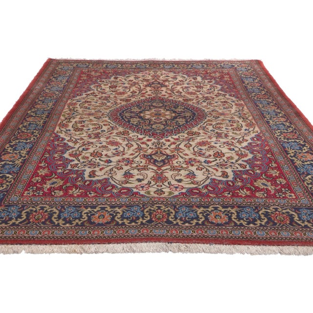 Victorian Vintage Persian Qum Rug - 04'05 X 06'07 For Sale - Image 3 of 9