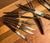 Bakelite Horn Carving Set and 12 Steak Knives- Set of Fourteen For Sale - Image 12 of 15