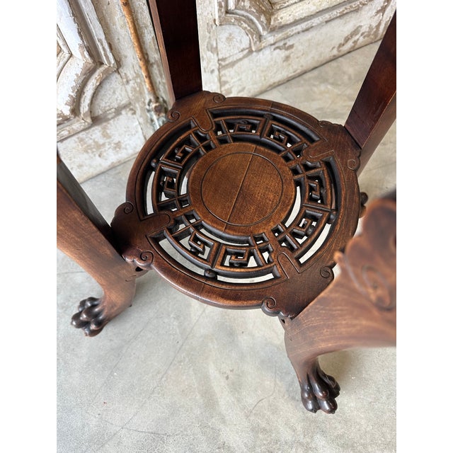 Vintage Japanese Pedestal Table, 1900 For Sale - Image 3 of 10