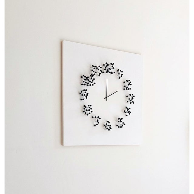 "Mocap" (White-Black) Illusionistic Wall Clock / Wall-Sculpture For Sale - Image 9 of 12