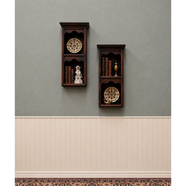 CHARMING Antique English Pair of Oak Hanging Bookcases or Plate Racks~~ The perfect decorative accent piece for displaying...