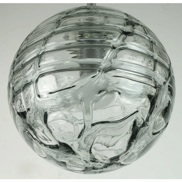 Mid-Century Modern Mid-Century Pendant Lamp in Clear and Smoke Grey Glass and Metal from Doria Leuchten, 1960s For Sale - Image 3 of 11