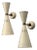 1960s Italian Modern, White Lacquered Metal, Brass, Wall Sconces, Italy - a Pair For Sale