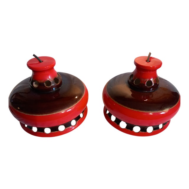 Ceramic Pendant Lamps, 1970s, Set of 2 For Sale