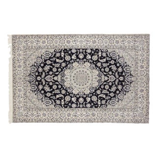 Middle Eastern Hand-Knotted Rug in Silk For Sale