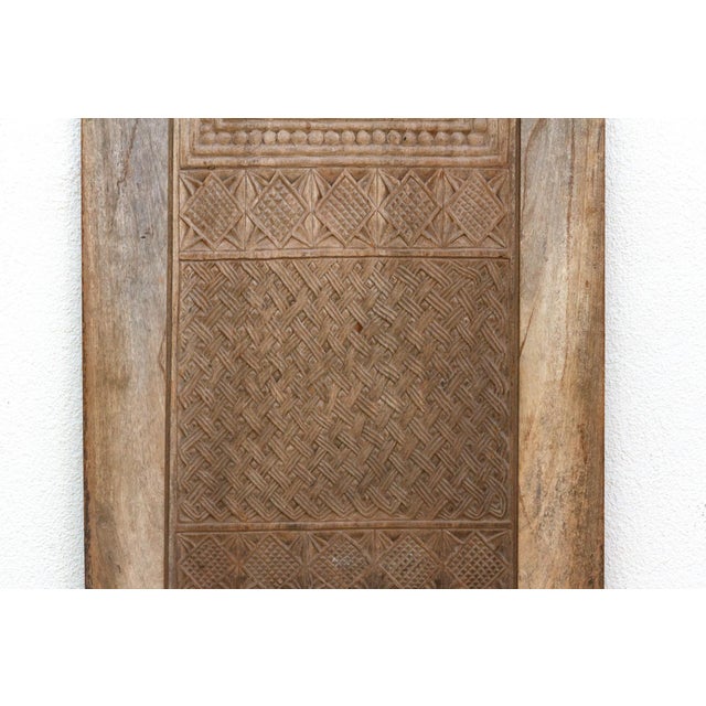 Oxidized Gray Early 20th Century Carved Door For Sale - Image 4 of 8
