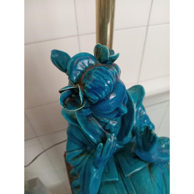 Oriental Woman Sculpture Lamp from G.E.S Sesto Fiorentino, 1960s For Sale - Image 3 of 13