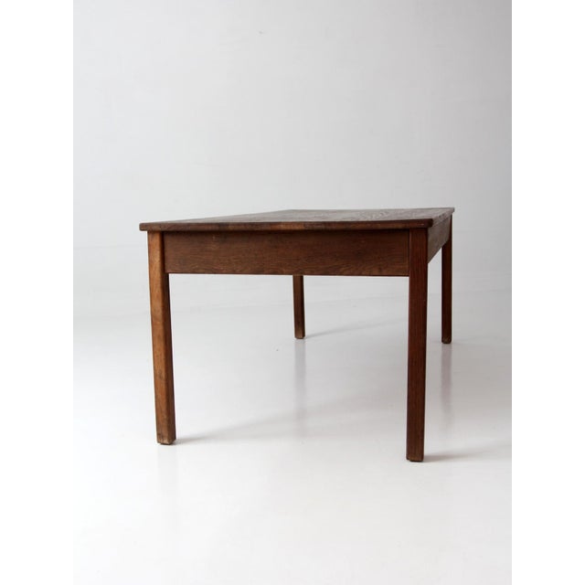 Antique Oak Schoolhouse Work Table For Sale - Image 14 of 18