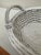 French Shabby Chic Woven Wicker White Glazed Earthenware Basket For Sale - Image 9 of 11
