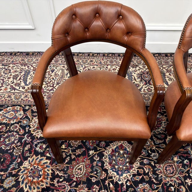 Wood English Desk Chairs, Set of 2 For Sale - Image 7 of 10