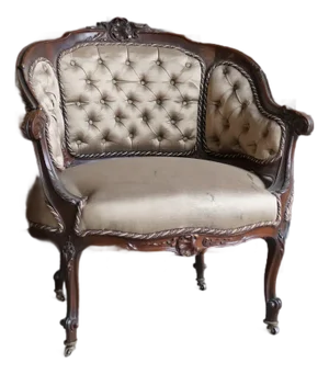 Antique French Carved Frame Accent Chair