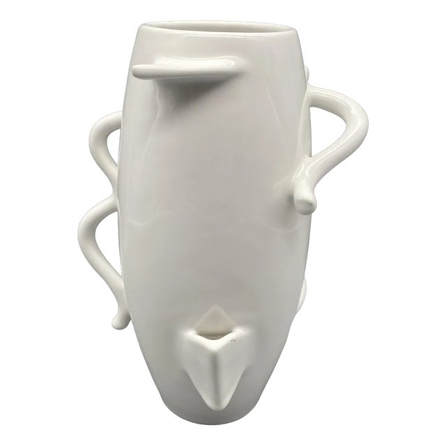 White Ceramic Vase Deabaltea by Alessandro Mendini for Zanotta, Italy 1986 For Sale