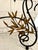 French 1960s Italian Style Wrought Iron & Gilt Leaf Glass Console Table For Sale - Image 3 of 15