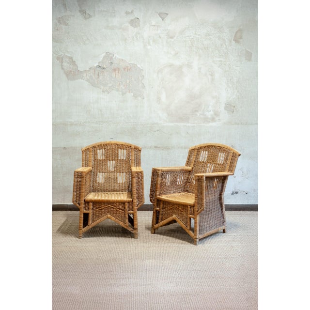 Ascona Model Wicker Chairs by Vivai Del Sud, 1970s, Set of 2 For Sale - Image 12 of 12