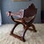 Auburn Spanish Colonial Savonarola Chair With Carved Lion Heads and Tooled Leather For Sale - Image 8 of 18
