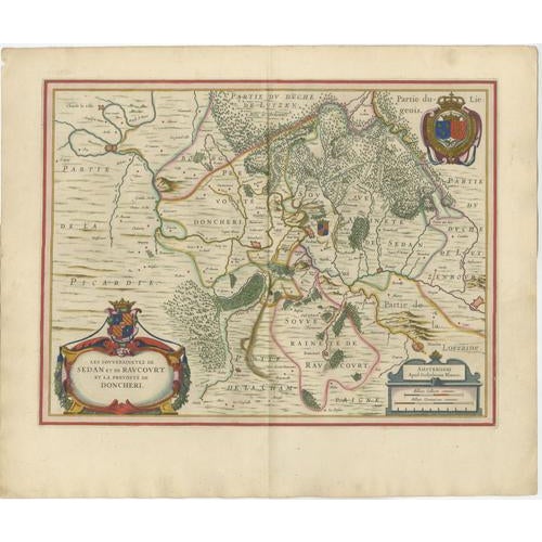 Antique Blaeu Map of Sedan & Donchery, 1642 For Sale - Image 9 of 9