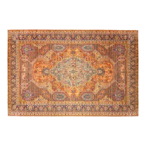 Antique Persian Tabriz Oriental Carpet in Room Size with Central Medallion