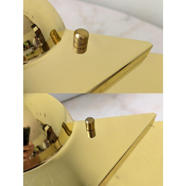 Metal 1990's Art Deco Style Lucite & Brass Electric Sconces, a Pair For Sale - Image 7 of 9