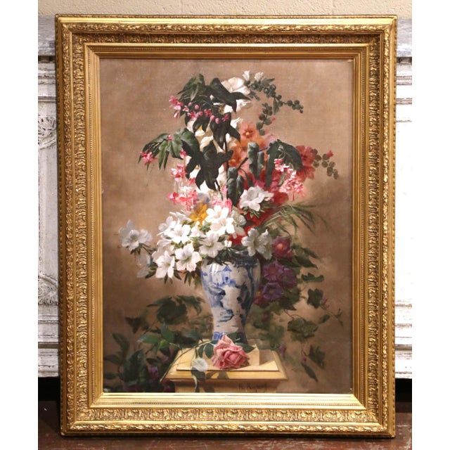 19th Century European Floral Still Life Oil Painting Signed Karl Ruperti For Sale In Dallas - Image 6 of 10