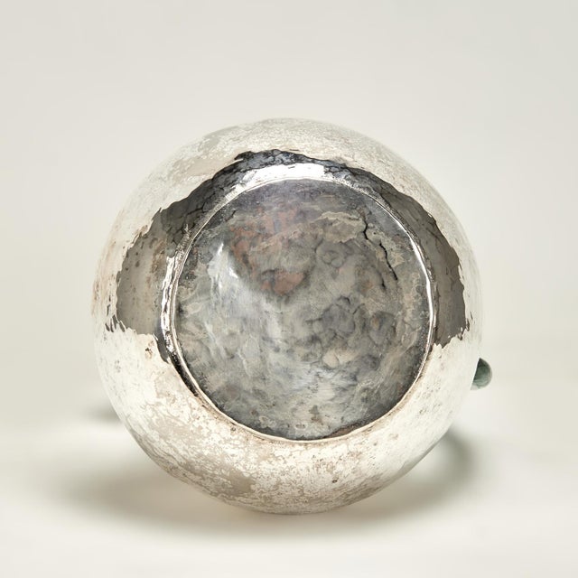 Large Mid Century Los Castillos Silver on Copper Pitcher With a Parrot Handle For Sale - Image 12 of 12