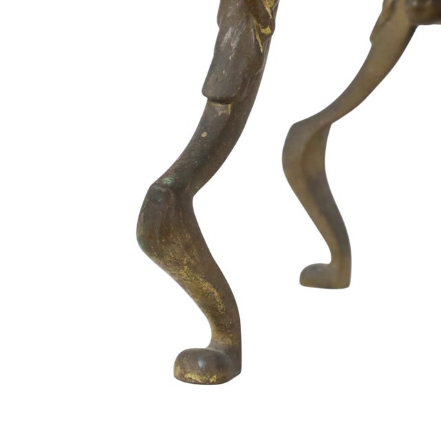 Antique British Victorian Brass Fire Dogs, 1880, Set of 2 For Sale - Image 10 of 18