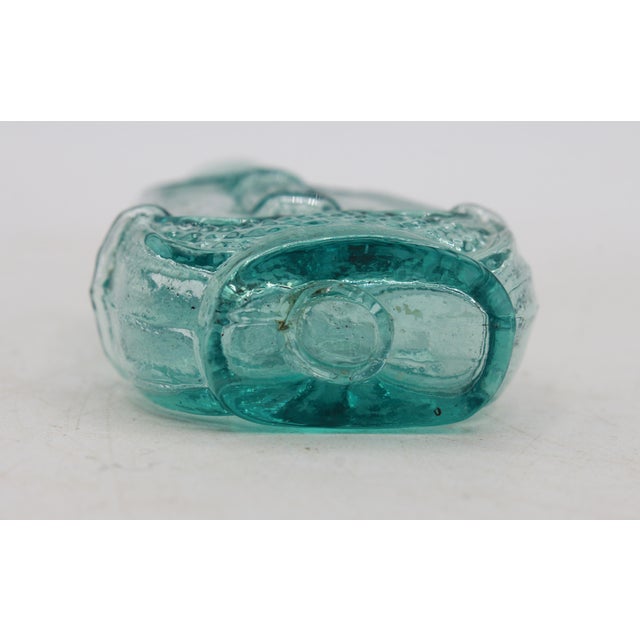 Mid 19th Century C. 1840-60 American Dark Aquamarine Glass Cologne Bottle For Sale - Image 5 of 8