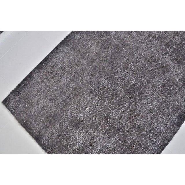 Charcoal Vintage Distressed Turkish Oushak Rug in Washed Charcoal, Slate & Snow White For Sale - Image 8 of 11