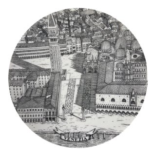 Piero Fornasetti Milano Italian Post Modern Venice City Cabinet Plate For Sale
