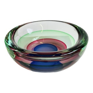 Mid-Century Italian Sommerso Murano Glass Bowl by Luigi Onesto, 1960 For Sale