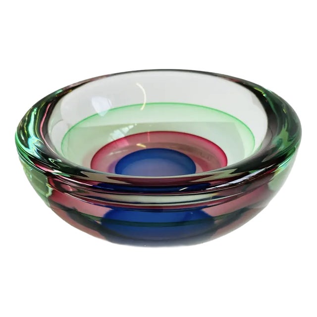 Mid-Century Italian Sommerso Murano Glass Bowl by Luigi Onesto, 1960 For Sale