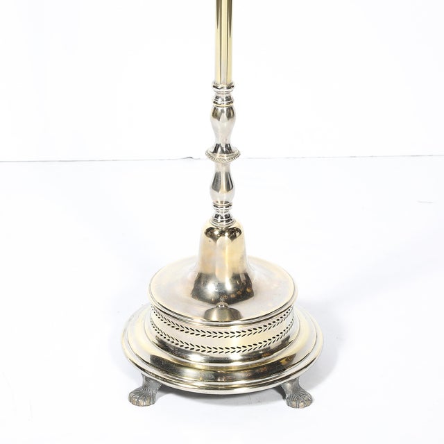Classical Hollywood Regency Silvered Bronze Torchiere For Sale - Image 4 of 12