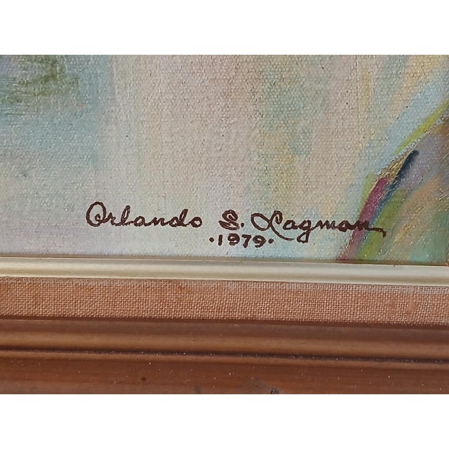 Orlando S. Lagman Still Life Oil on Canvas Famous Listed Painter 1979 For Sale - Image 4 of 5