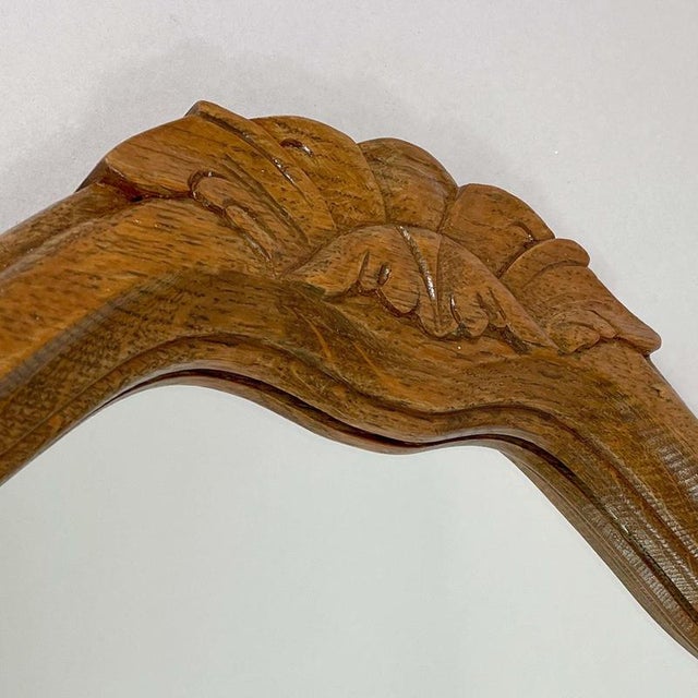 Art Deco Oak Wall Mirror, Germany, 1930s For Sale - Image 9 of 12