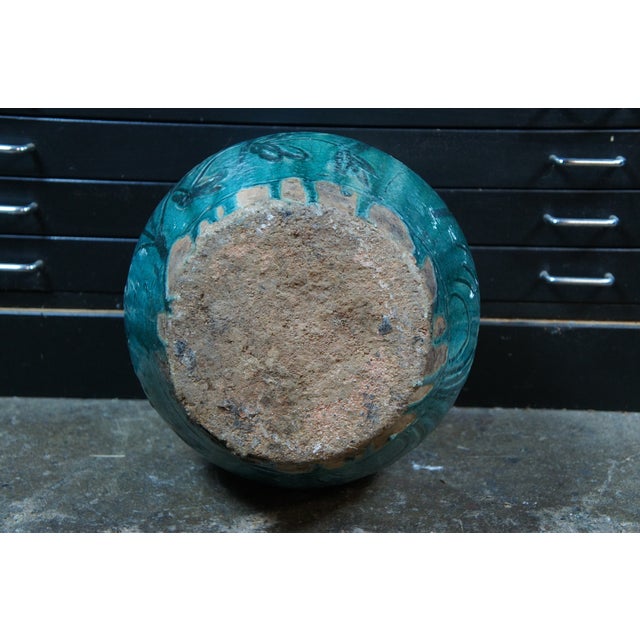 Antique Chinese Green Turquoise Teal Glazed Garden Stool Pedestal Table For Sale - Image 10 of 12